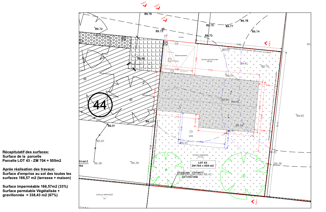 Exemple de plan de masse DPC2 pour une déclaration préalable