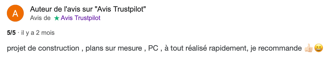Avis client Projego